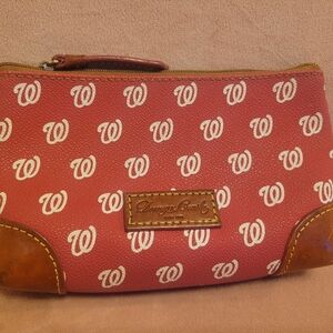 Dooney & Bourke Red and Tan Logo Pouch
